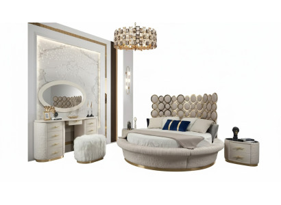 Letto rotondo Letti design rotondi in pelle matrimoniali di lusso telaio camera da letto dell'hotel