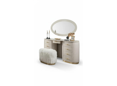 Set da toeletta console specchio mobili da camera da letto design sgabello set nuovo.