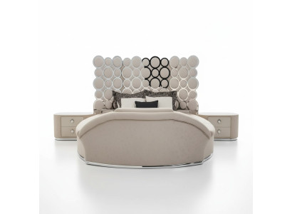 Camera da letto Letto 2x Comodini Set di letti di lusso Mobili design completi