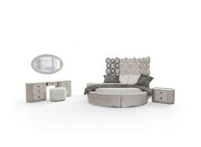 Set da camera da letto letto moderno + 2 comodini + tavolino per il trucco + specchio nuovo