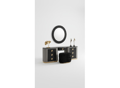 Set di tavolino da trucco con console, specchio, mobili da camera da letto, design, set sgabello, nuovo.