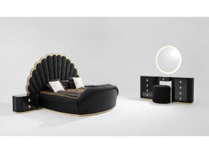 Mobili da camera da letto di lusso moderni in tessuto di alta qualità e legno stabile.