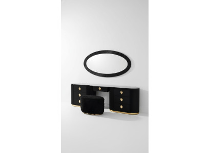 Tavolo da toeletta ovale con sgabello Tavoli da camera da letto Toeletta
