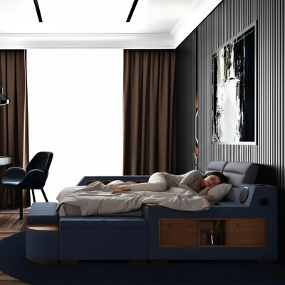 Letto multifunzionale Letti matrimoniali moderni Struttura letto Letti 200x200cm Hotel Nuovo