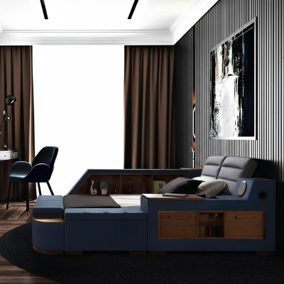 Letto multifunzionale Letti matrimoniali moderni Struttura letto Letti 200x200cm Hotel Nuovo
