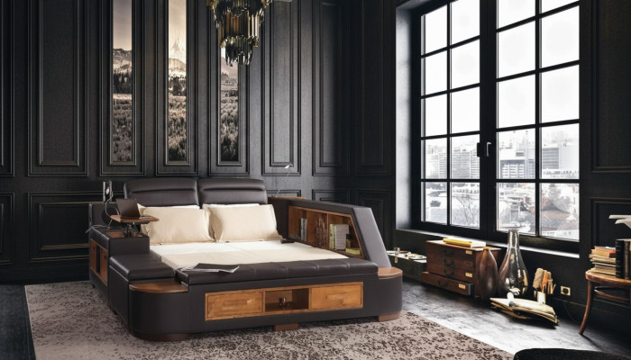 Letto multifunzione Letti matrimoniali Letto moderno Struttura del letto Letti 180x200cm Hotel Nuovo