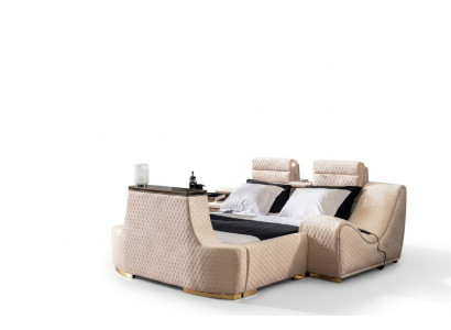 Letto matrimoniale Letto matrimoniale di lusso Design moderno del letto Struttura del letto Cornice del letto Letti