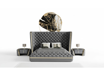Camera da letto di lusso Letto Imbottito Design Letti matrimoniali di lusso stile Chesterfield per hotel