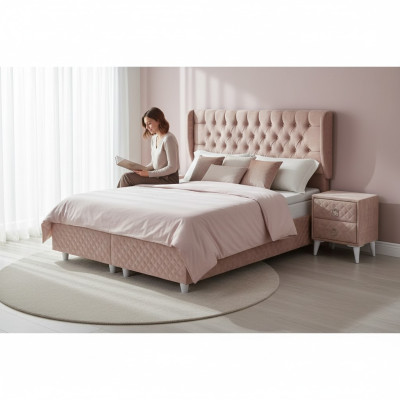 Letti Letto d'hotel 160x200cm incl. Materasso Struttura del letto Design morbido Letto confortevole