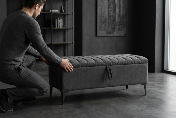 Design sgabello design imbottito poggiapiedi otomana sedile tessile chaise longue pufa