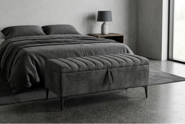 Design sgabello design imbottito poggiapiedi otomana sedile tessile chaise longue pufa