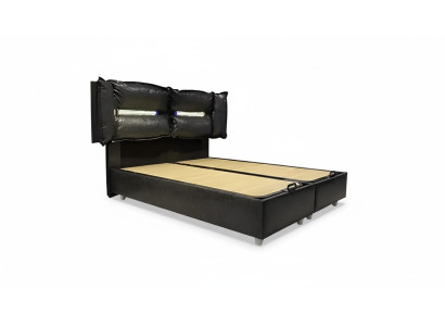 Letto matrimoniale di design in legno di lusso in stile moderno per hotel, telaio per letto in camera da letto.