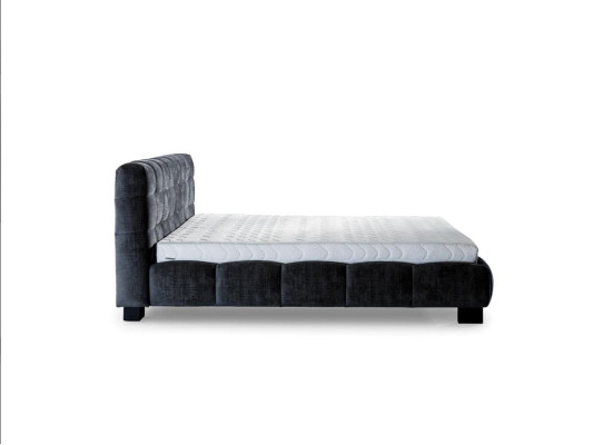 Set camera da letto Blu Letto in legno 2 comodini Stile elegante Moderno Nuovo 3 pezzi.