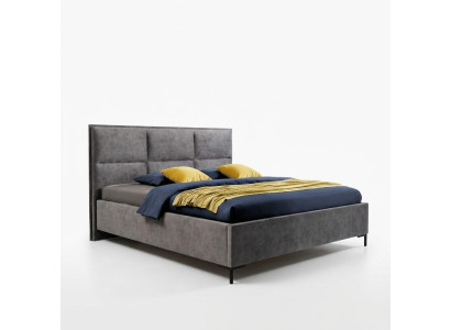 Set camera da letto grigia Letto elegante 2x Comodini Set completo Bellissimo set completo 3 pezzi.