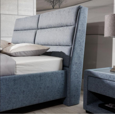 Set da camera da letto Blu Letto Bellissimo 2x Comodini Set completo di lusso Nuovo 3 pezzi.