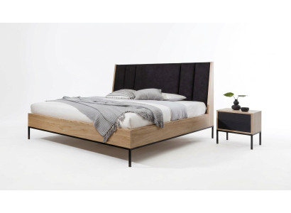 Set da camera da letto Beige Letto Elegante 2 Comodini di lusso Moderno Nuovo 3 pezzi.