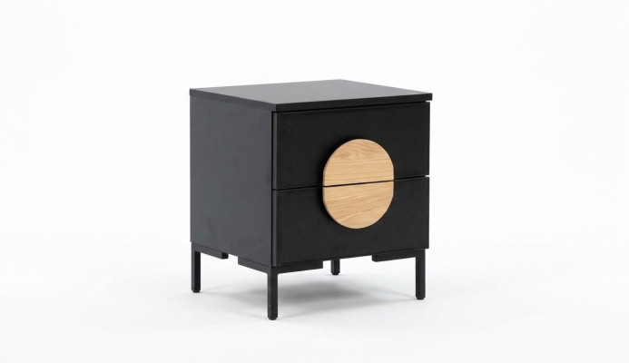 Comodino Grigio Camera da Letto Tavolo Elegante di Lusso in Legno Mobili Tavolino