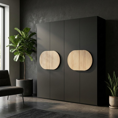 Armadio grigio di lusso in legno design armadio da camera da letto