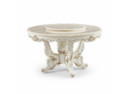 Tavolo da pranzo Bianco Rotondo Classico lussuoso sala da pranzo Tavoli in legno Design elegante