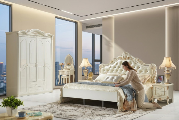 Armadio bianco in legno design camera da letto mobili classici