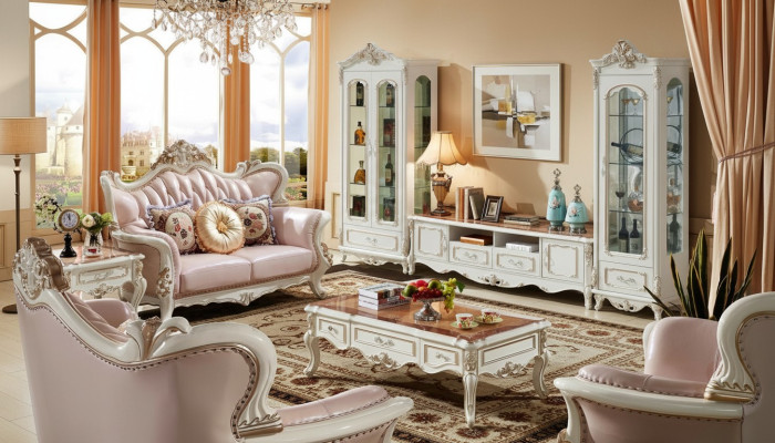 Vetrina Bianca Mobili Soggiorno di Lusso Design in Legno Armadio in Vetro Vetrina Classica