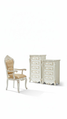 Set da camera da letto bianco design elegante 2x cassettiera mobili classici di lusso 2 pezzi.