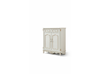 Comò bianco design elegante per camera da letto, comò classico di lusso in legno nuovo.