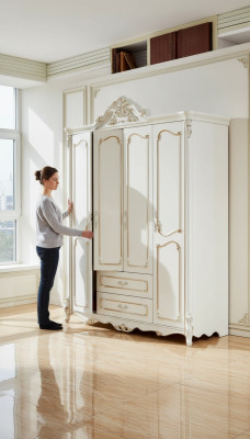 Armadio bianco Design elegante della camera da letto Mobili classici di lusso