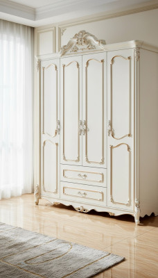 Armadio bianco Design elegante della camera da letto Mobili classici di lusso