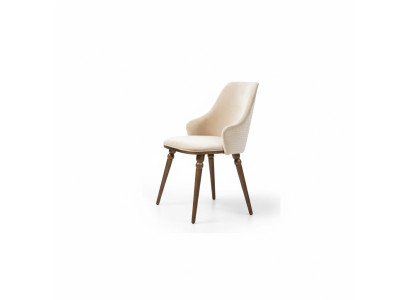 Lusso Sedia Sedie moderne Poltrona Imbottita Metallo Legno Tessuto Nuovo Beige