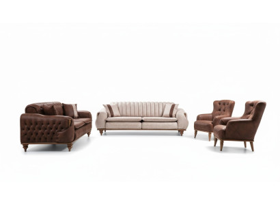 Chesterfield Set di divani Cuscini per sedili Divano Divani Mobili Tessuto Tessile