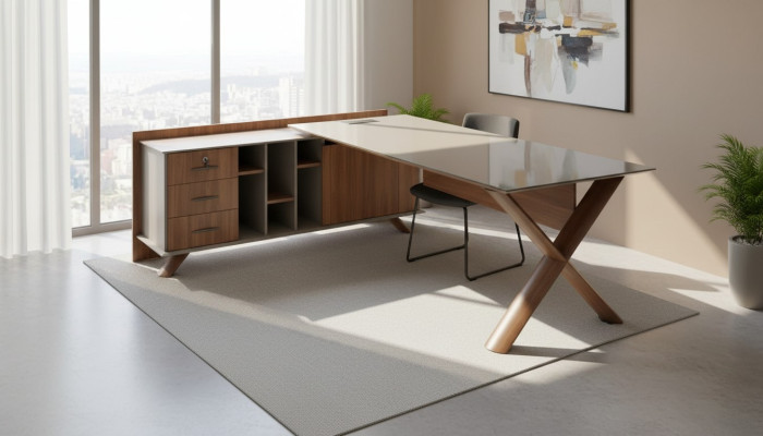 Angolo scrivania arredamento ufficio stanza mobili design scrivanie mobili