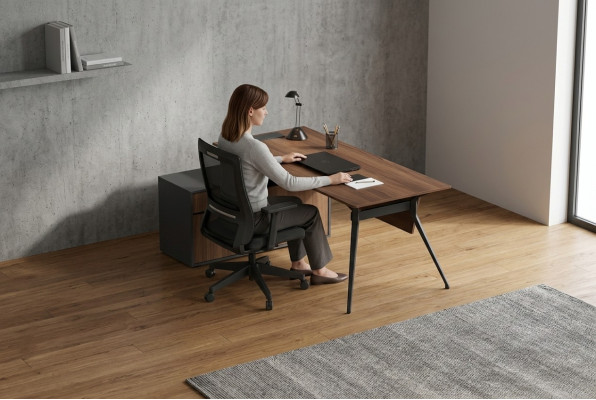 Scrivania ufficio set tavolo arredamento moderno marrone nuovo