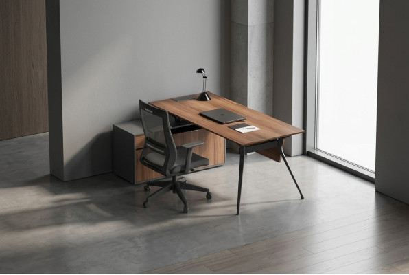 Scrivania ufficio set tavolo arredamento moderno marrone nuovo
