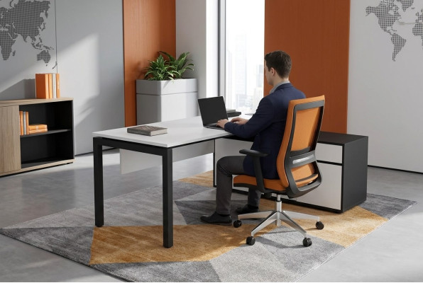 Tavolo da lavoro bianco, scrivania per computer, scrivanie da ufficio, mobili in legno, mobili per scrivania moderni