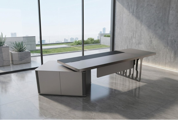 Scrivania moderna Arredamento per ufficio Mobili per lo studio Tavolo da ufficio Grigio