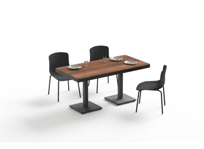 Tavolo da pranzo moderno in legno massello Mobili da sala da pranzo Marrone Mobili in acciaio inossidabile