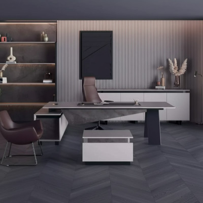 Mobili da ufficio grigi Scrivania Credenza Mobili da ufficio Moderno Legno