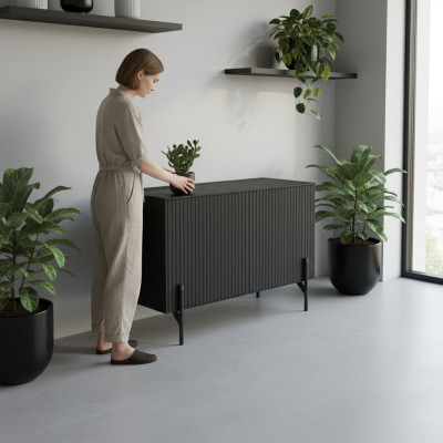 Comò credenza armadietto da ufficio mobili di design mobile basso ufficio nero