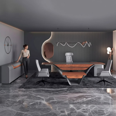 Un set di lusso per un ufficio di alta qualità in stile futuristico.