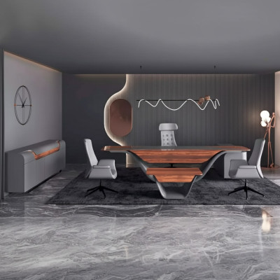 Un set di lusso per un ufficio di alta qualità in stile futuristico.