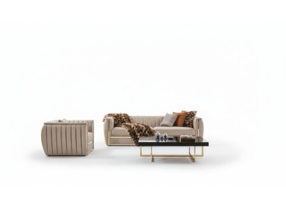 Design divano set 3 + 1 tavolino divano imbottito Colore beige Divano nuovo