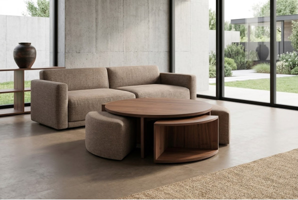 Tavolino da salotto tavolino da caffè soggiorno marrone design di lusso tavoli in legno.