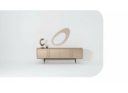 Soggiorno Specchio Credenza Armadio Elegante Design Legno 2 pezzi nuovo Lusso