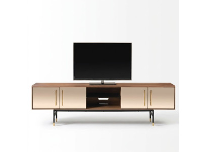 Mobile basso RTV Scaffale Mobile TV marrone Design di lusso in legno 260cm