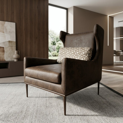 Poltrona da soggiorno seduta design moderno marrone stile moderno lusso nuovo