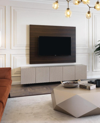 Soggiorno tavolino design mobili di lusso arredamento divano beige.