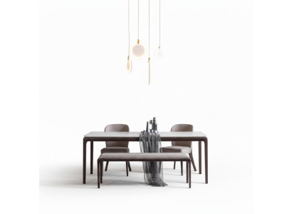 Sala da pranzo Tavolo da pranzo Mobili di lusso Design Materiale Legno Moderno grigio