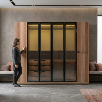 Armadio trasparente design di lusso arredamento camera da letto