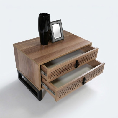 Design comodino camera da letto in legno con metallo di lusso nuovo